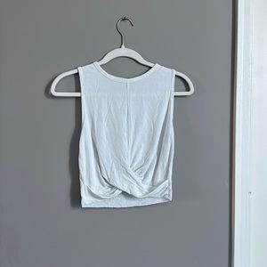 Alo white twist front crop tank. Worn only once. Size small.